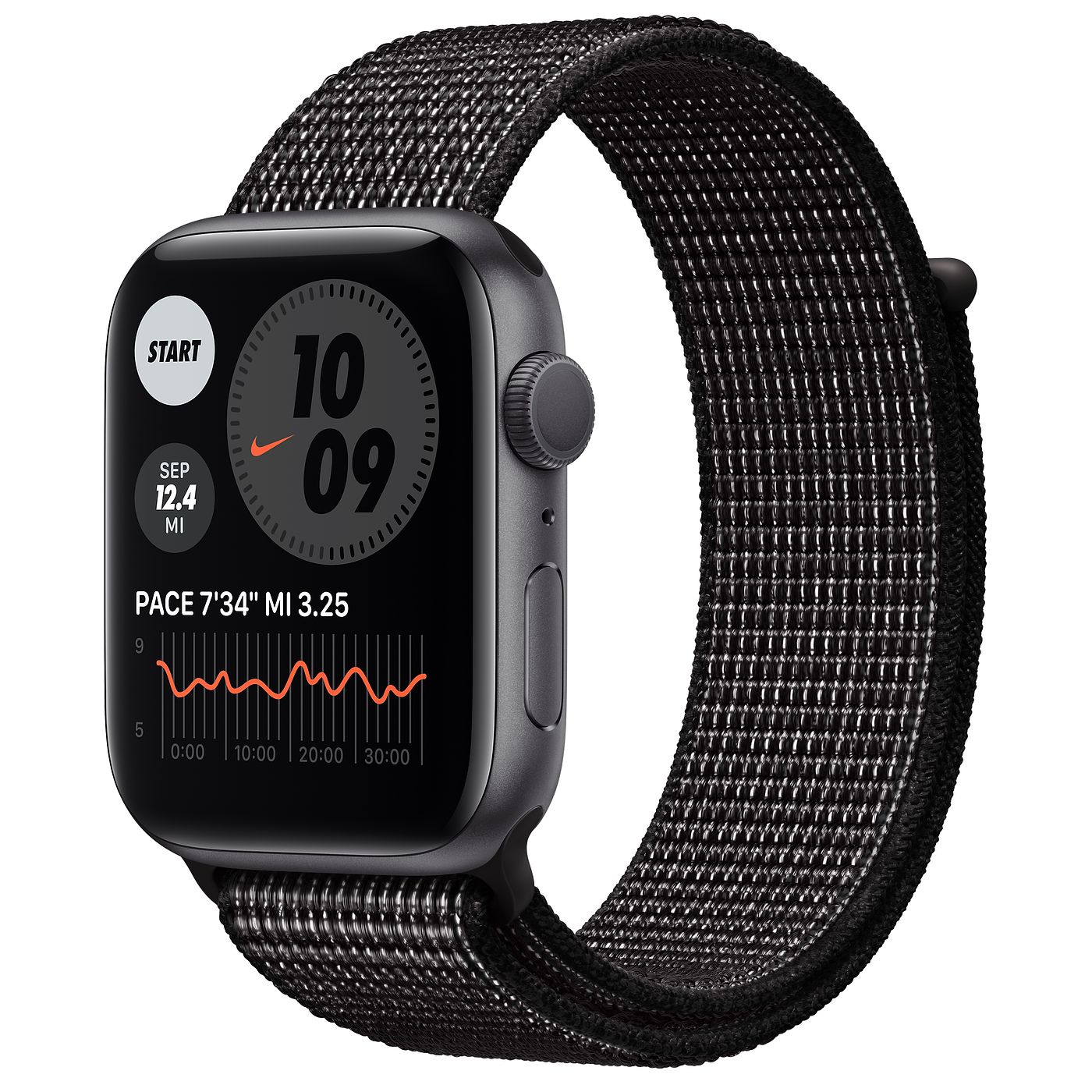 Apple Watch Nike Series 6 GPS 44mm Space Gray Aluminum with Black
