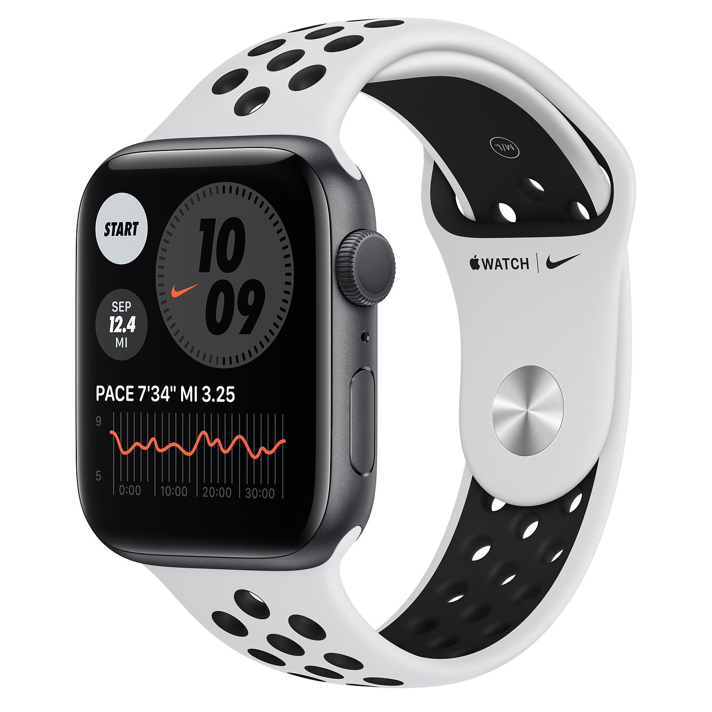 Apple Watch Nike Series 6 GPS 44mm Space Gray Aluminum with Pure ...