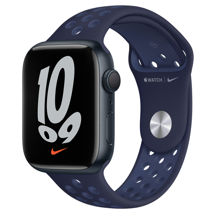 Apple Watch Nike Series 7 GPS 45mm Midnight Aluminum with Nike Navy Sport  Band A2474 45mm in Aluminum - US