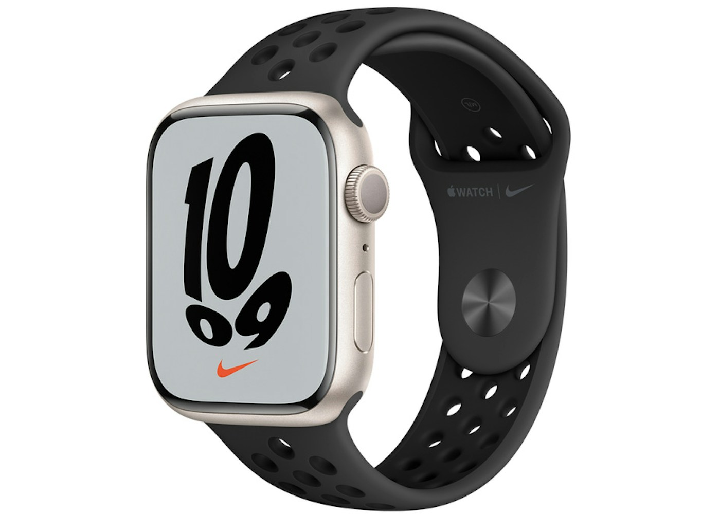 Apple Watch Nike Series 7 GPS 45mm Starlight Aluminum with Nike Black