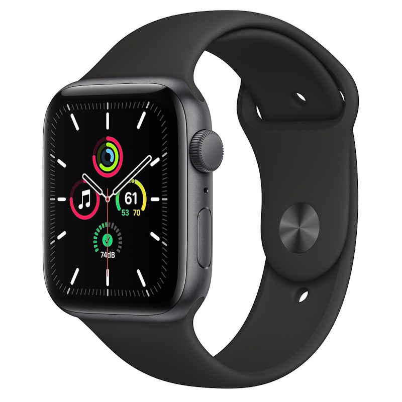 Apple Watch SE GPS 44mm Space Gray Aluminum with Black Sport Band A2352 - US