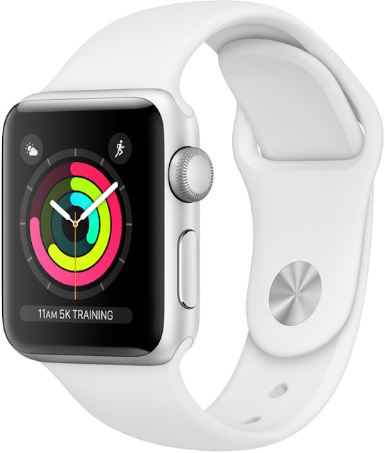 Apple Watch Series 3 GPS 38mm Silver Aluminum Case with White