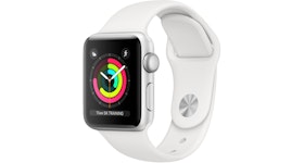 Apple Watch Series 3 GPS 38mm Silver Aluminum Case with White Sport MTEY2LL/A