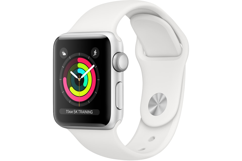 Apple Watch Series 3 GPS 38mm Silver Aluminum Case with White
