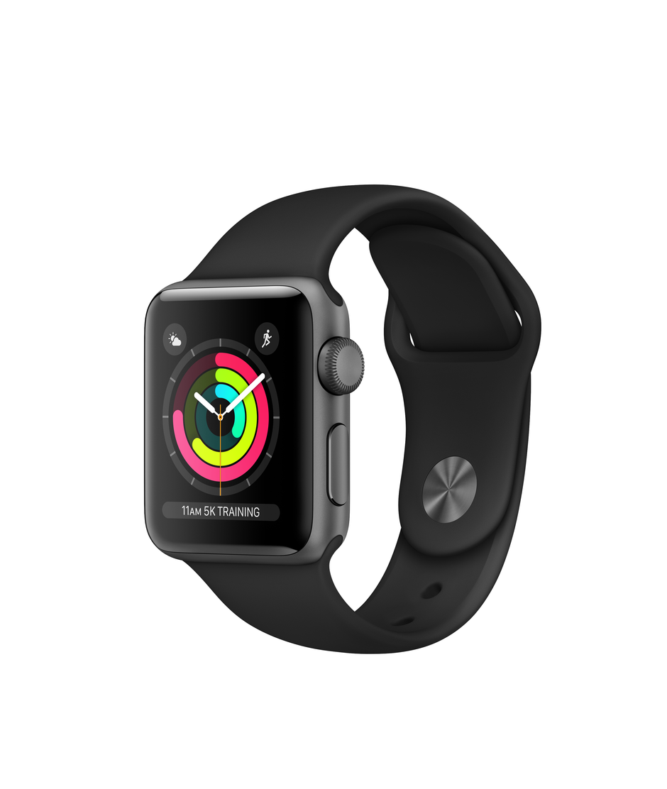 Apple Watch Series 3 GPS 38mm Space Gray Aluminum Case with Black Sport  MTF02LL/A - US