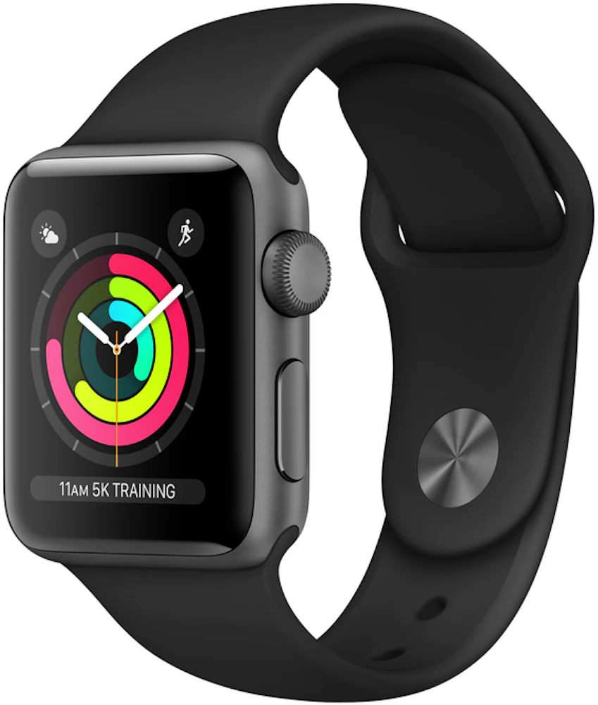 Apple Watch Series 3 GPS 38mm Space Gray Aluminum Case with Black 