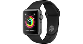Apple Watch Series 3 GPS 38mm Space Gray Aluminum Case with Black Sport MTF02LL/A