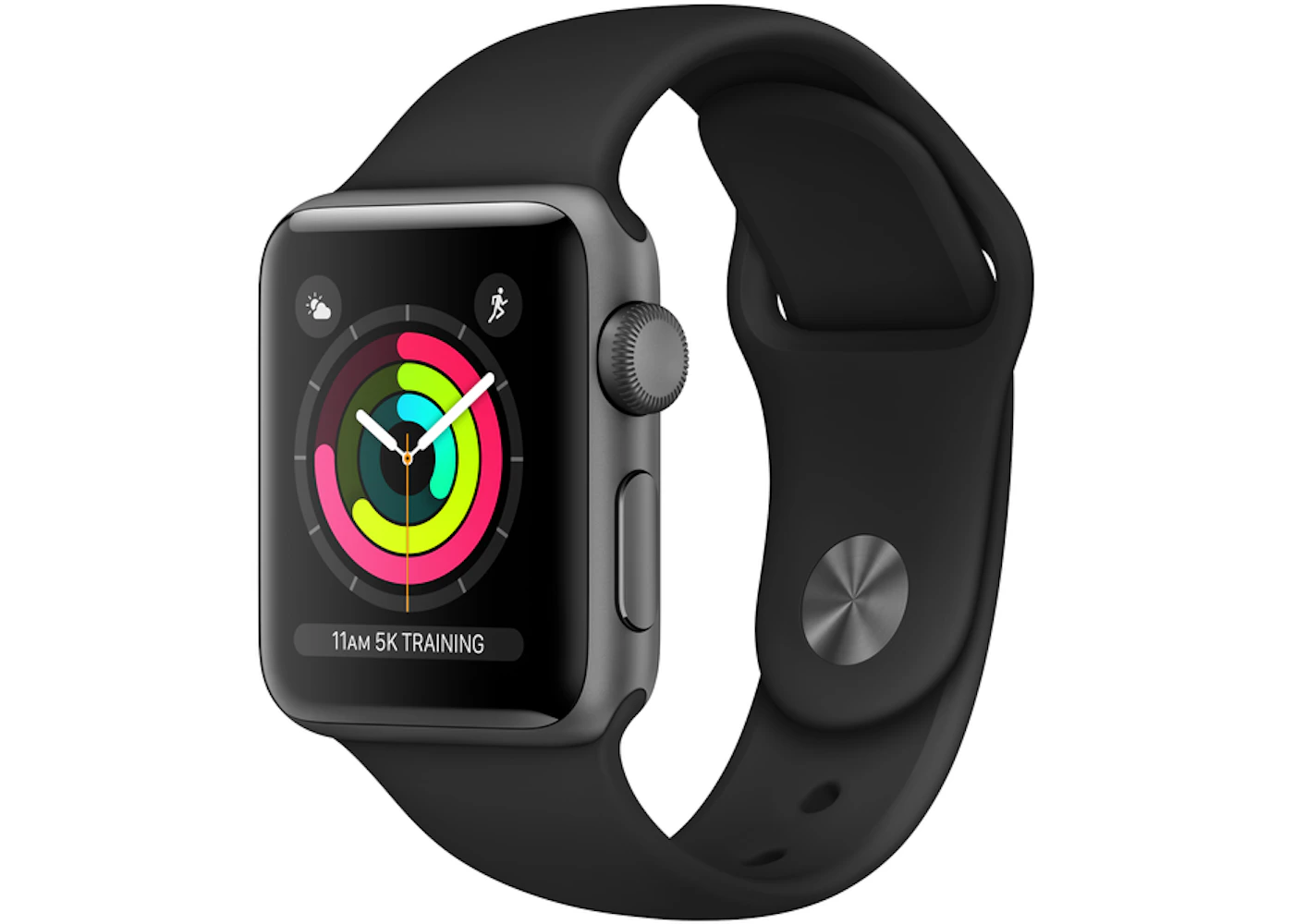 Apple Watch Series 3 GPS 38mm Space Gray Aluminum Case with Black Sport MTF02LL/A