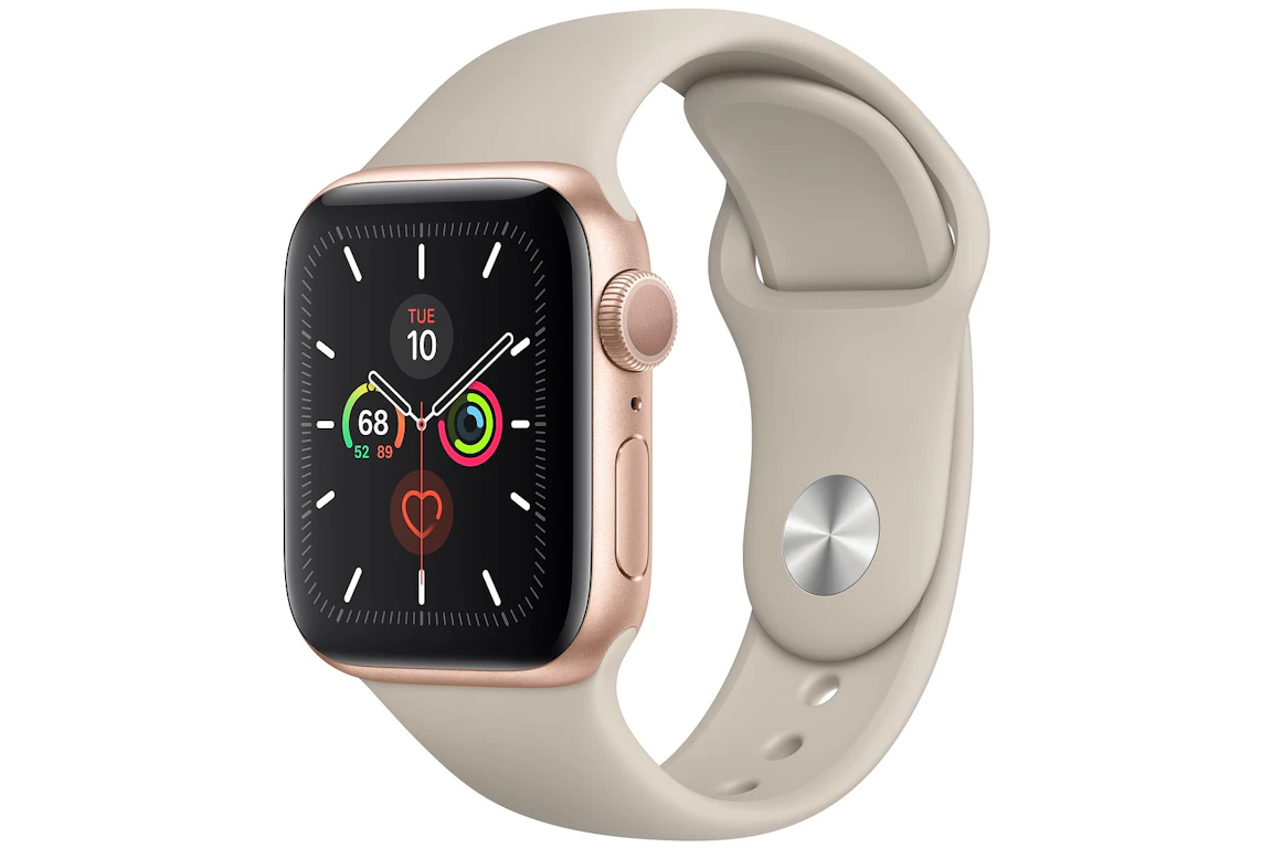 Apple Watch Series 5 GPS 40mm Gold Aluminum with Stone Sport Band A2092