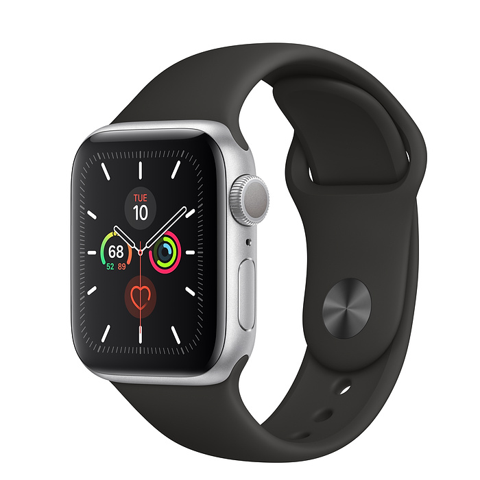 Apple Watch Series 5 GPS 40mm Silver Aluminum with Black Sport 