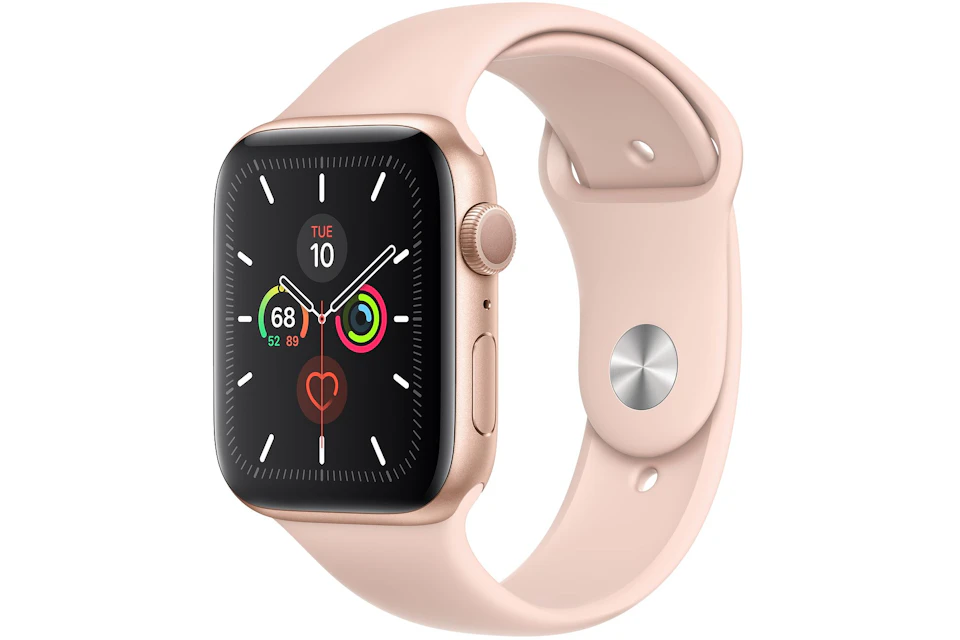 Apple Watch Series 5 GPS 44mm Gold Aluminum with Pink Sand Sport Band A2093