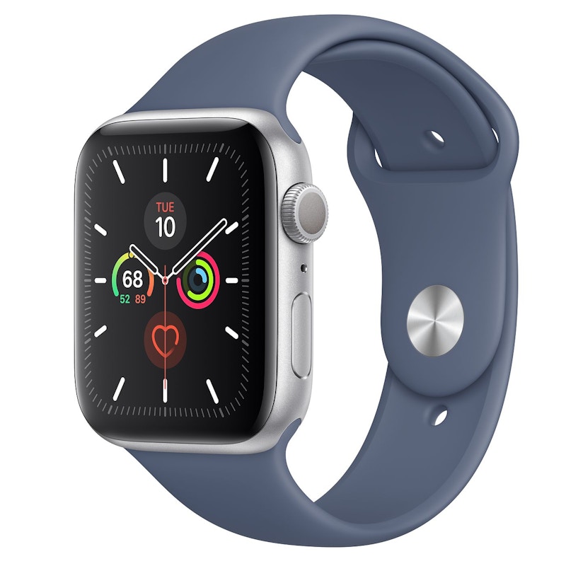 Apple Watch Series 5 GPS 44mm Silver Aluminum with Alaskan Blue