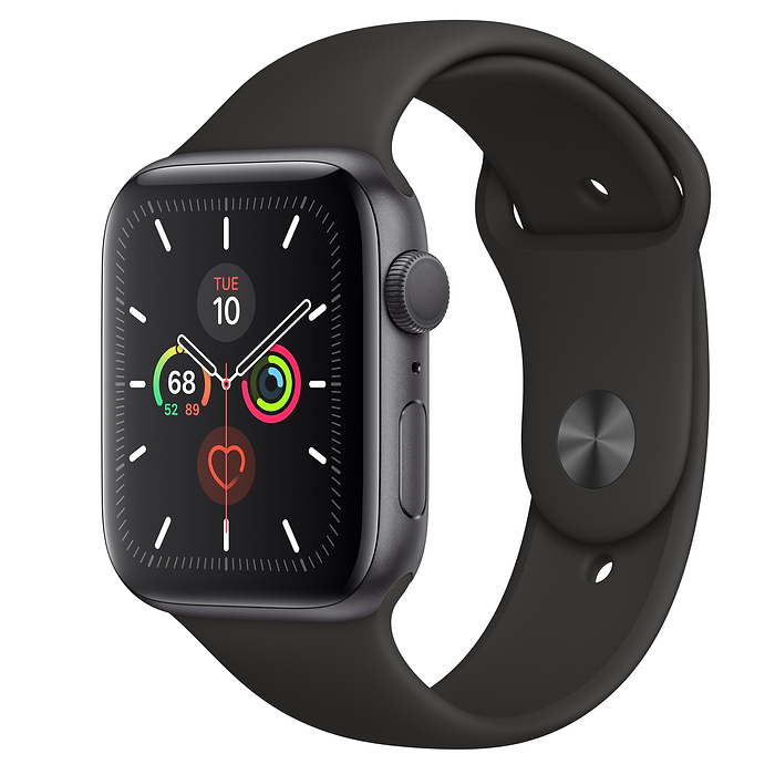 Apple Watch Series 5 GPS 44mm Space Gray Aluminum with Black Sport 