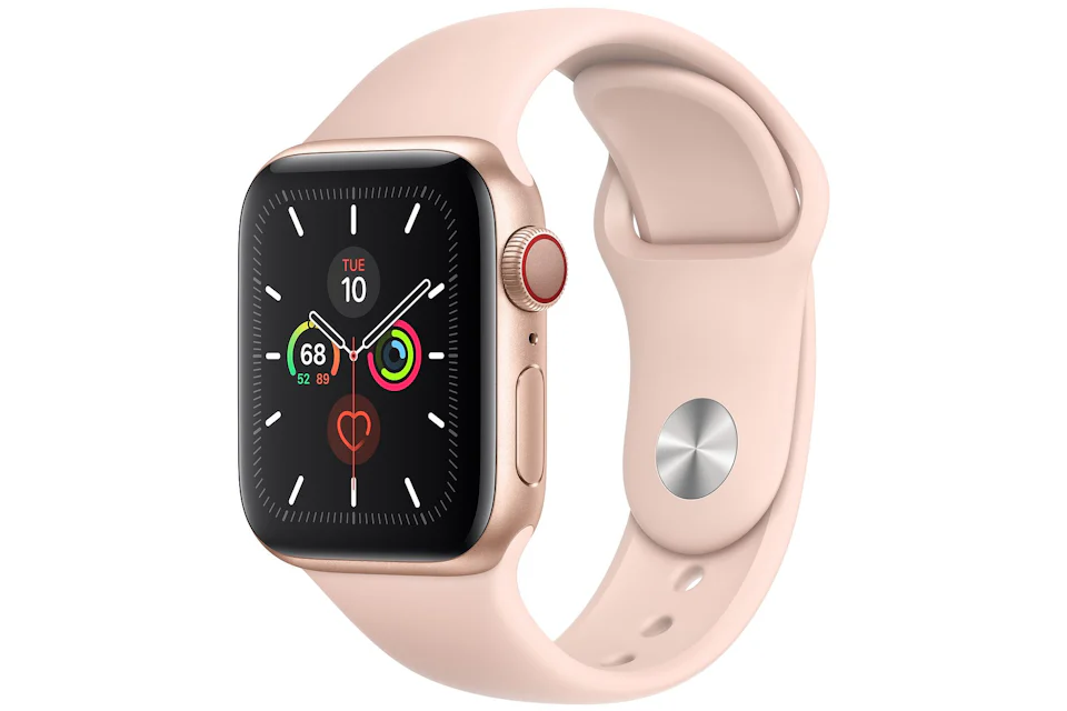 Apple Watch Series 5 GPS + Cellular 40mm Gold Aluminum with Pink Sand Sport Band A2094