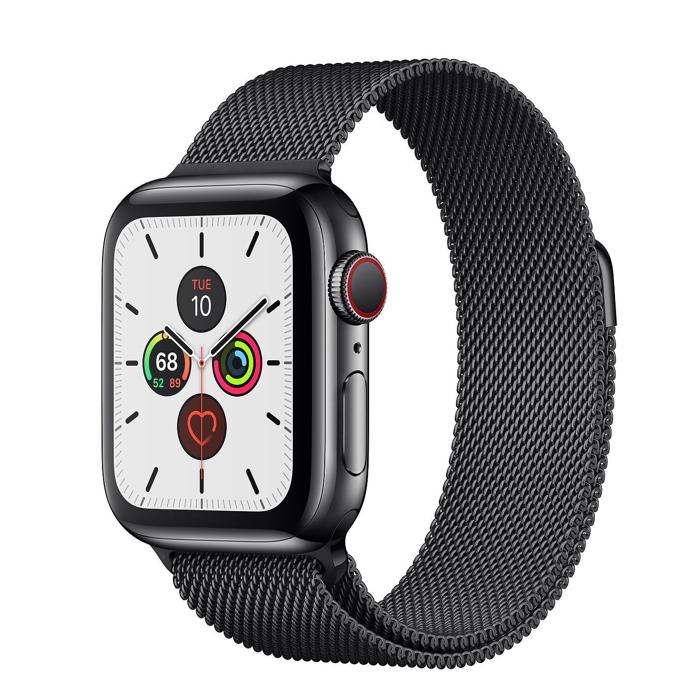 Apple Watch Series 5 GPS + Cellular 40mm Space Black Stainless Steel with  Space Black Milanese Loop A2094