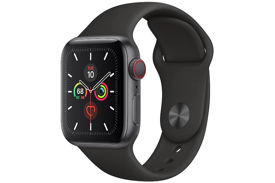 Apple Watch Series 5 GPS + Cellular 40mm Space Gray Aluminum with Black Sport Band A2094