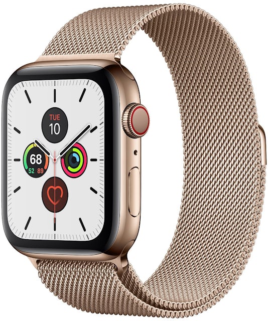Apple Watch Series 5 GPS + Cellular 44mm Gold Stainless Steel with Gold  Milanese Loop A2095 44mm in Stainless Steel - US