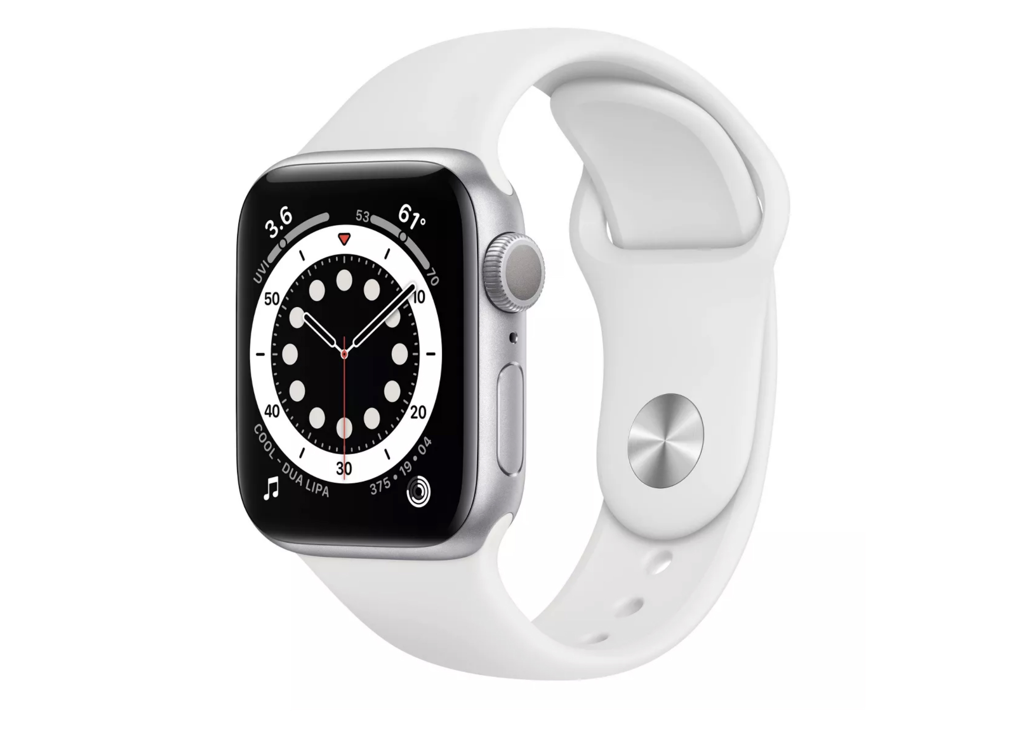 Apple Watch Series 6 GPS 40mm Silver Aluminum with White Sport 