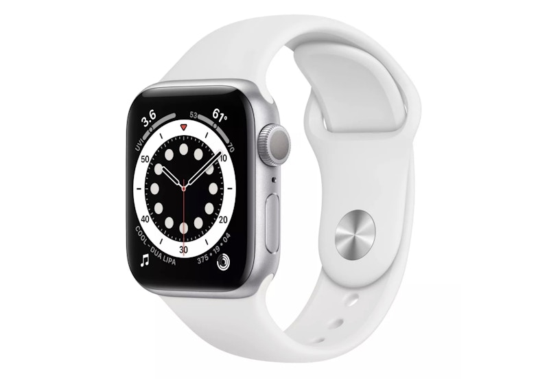 Apple watch silver store aluminum with white band