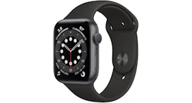 Apple Watch Series 6 GPS 44mm Space Gray Aluminum with Black Sport Band A2292