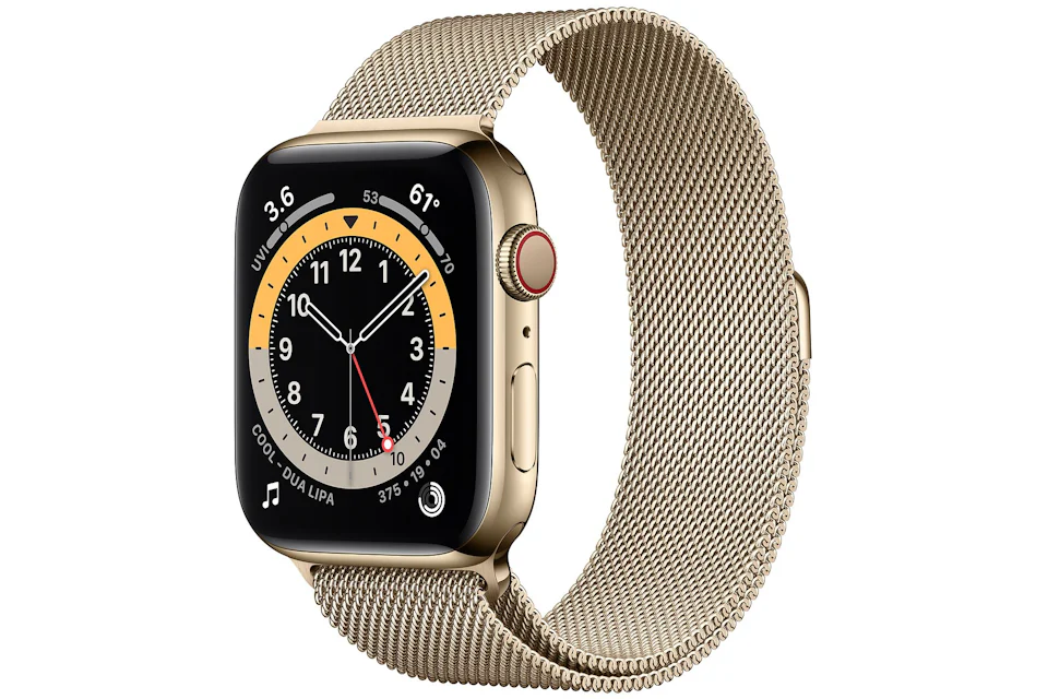 Apple Watch Series 6 GPS + Cellular 44mm Gold Stainless Steel with Gold Milanese Loop A2294