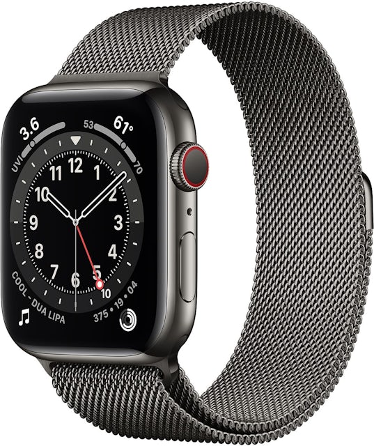 Apple Watch Series 6 GPS + Cellular 44mm Graphite Stainless Steel with  Graphite Milanese Loop A2294 44mm in Stainless Steel - US