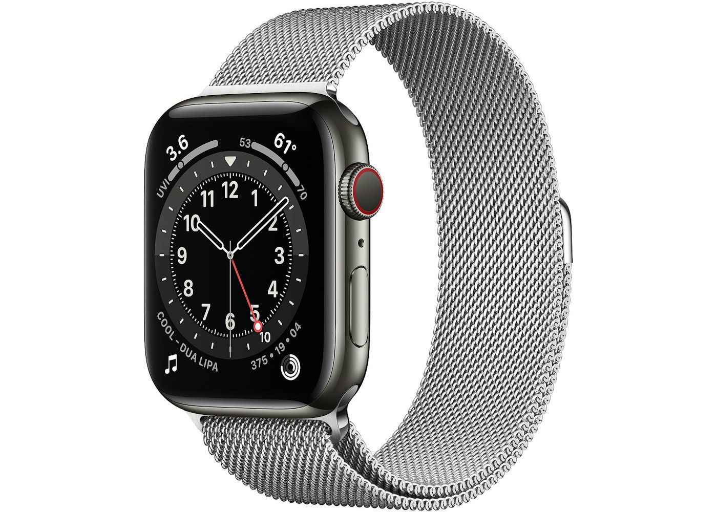Apple Watch Series 6 GPS + Cellular 44mm Graphite Stainless Steel with Apple Watch Stainless Steel Graphite Vs Silver