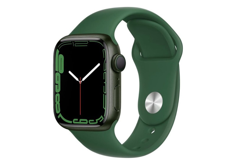 Apple Watch Series 7 GPS 41mm Green Aluminum with Clover Sport Band  MKN03LL/A - US