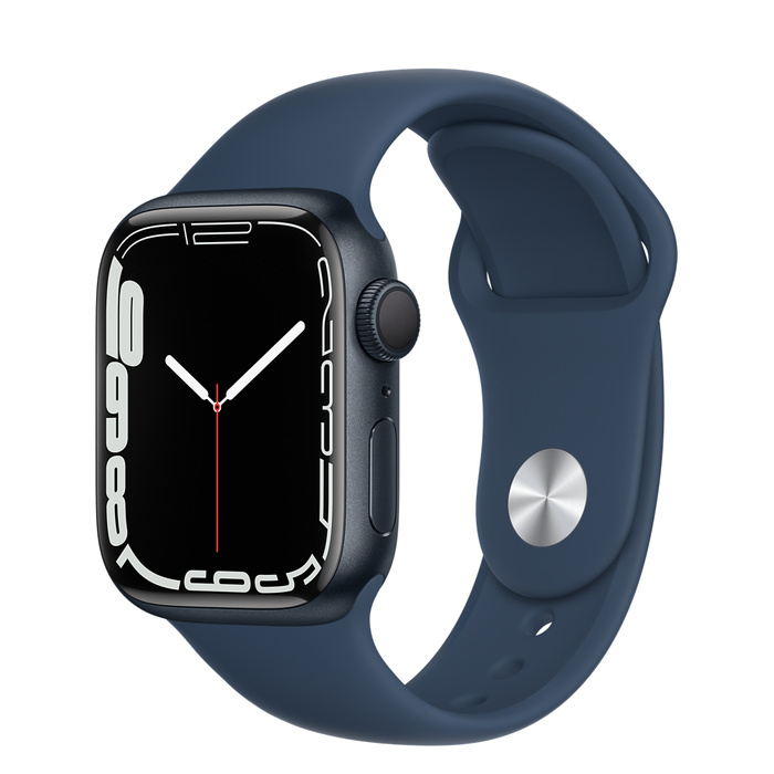 Apple Watch Series 7 GPS 41mm Midnight Aluminum with Abyss Blue ...