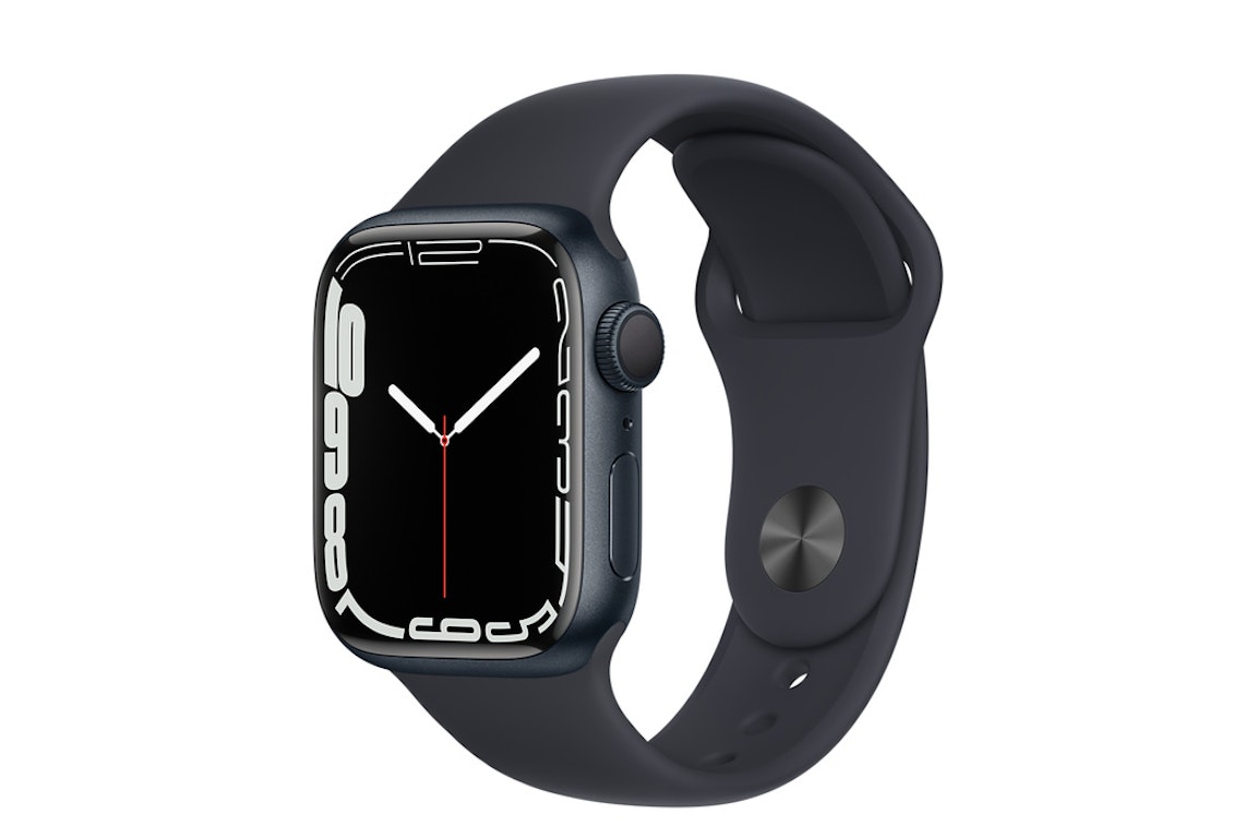 Pre-owned Apple Watch Series 7 Gps 41mm Midnight Aluminum With Midnight Sport Band A2473 (mkmx3ll/a)