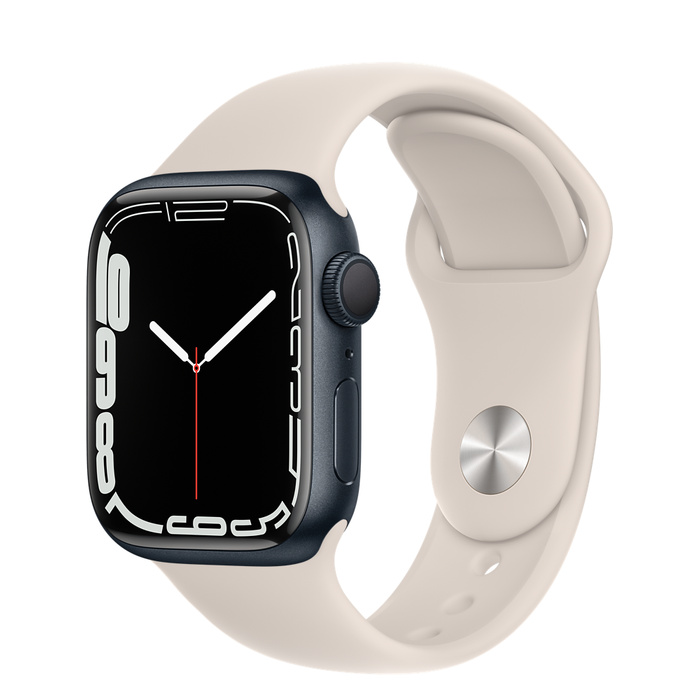 Apple Watch Series 7 GPS 41mm Midnight Aluminum with Starlight ...
