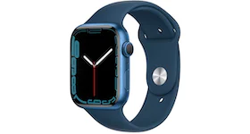 Apple Watch Series 7 GPS 44mm Blue Aluminum with Abyss Blue Sport Band MKN83LL/A