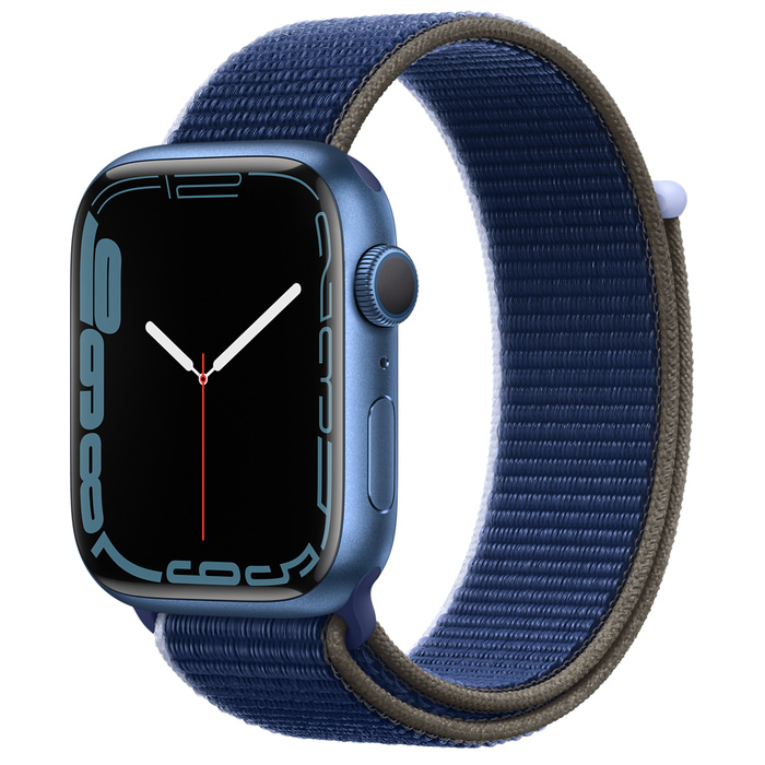 Apple Watch Series 7 GPS 45mm Blue Aluminum with Deep Navy Sport 