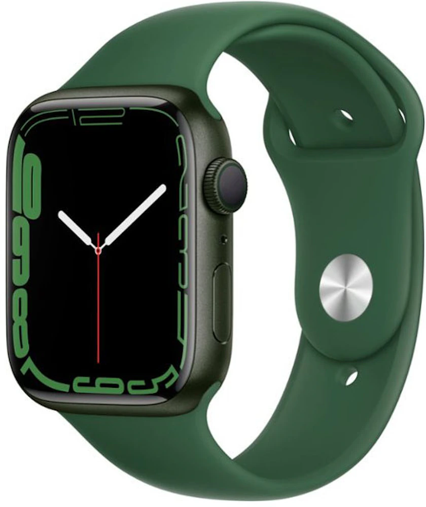 Apple Watch Series 7 GPS 44mm Green Aluminum with Clover Sport