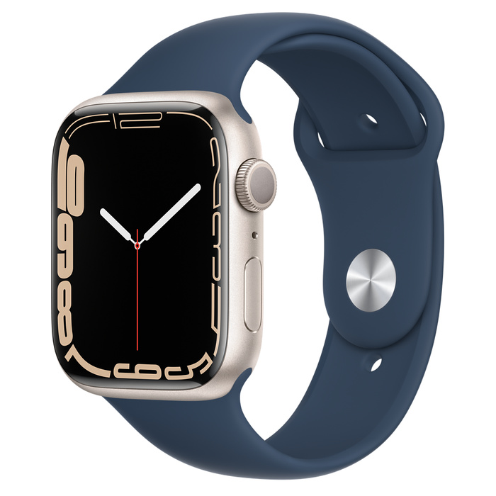 Apple Watch Series 7 GPS 45mm Starlight Aluminum with Abyss Blue