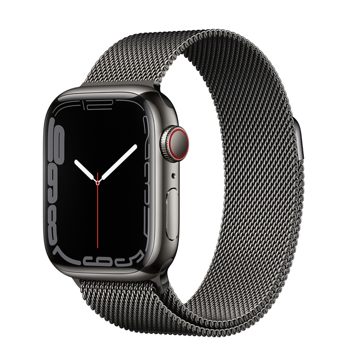 Apple Watch Series 7 GPS + Cellular 41mm Graphite Stainless Steel ...
