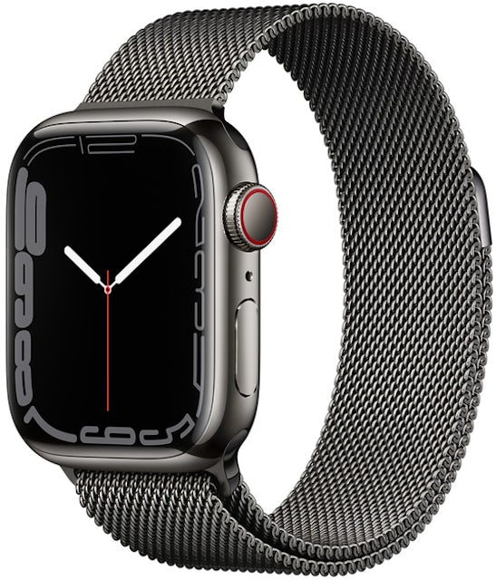 Apple Watch Series 7 GPS + Cellular 41mm Graphite Stainless Steel with  Graphite Milanese Loop A2475 41mm in Aluminum - GB