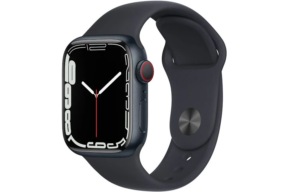 Apple Watch Series 7 GPS + Cellular 41mm Midnight Aluminum with Midnight Sport Band A2475 / MKH73LL/A 