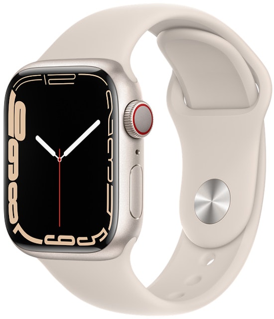 Apple Watch Series 7 + Cellular 41mm Starlight with Starlight Sport Band A2475 - 41mm in Aluminum - US