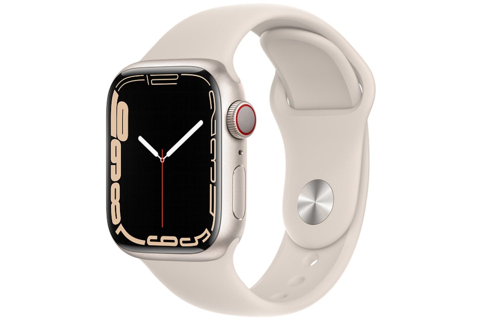 Apple Watch Series 7 GPS + Cellular 41mm Starlight Aluminum with Starlight  Sport Band A2475 41mm in Aluminum - US