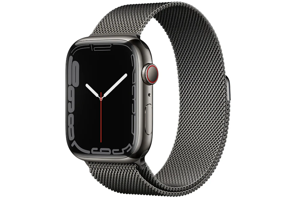 Apple Watch Series 7 GPS + Cellular 45mm Graphite Stainless Steel with Graphite Milanese Loop A2477