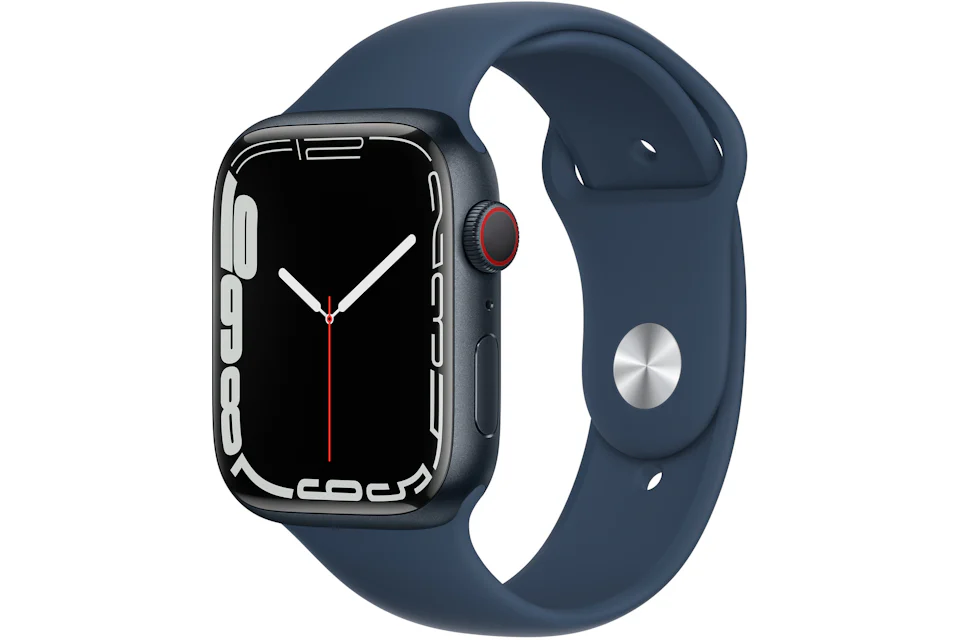 Apple Watch Series 7 GPS + Cellular 45mm Midnight Aluminum with Abyss Blue Sport Band A2477
