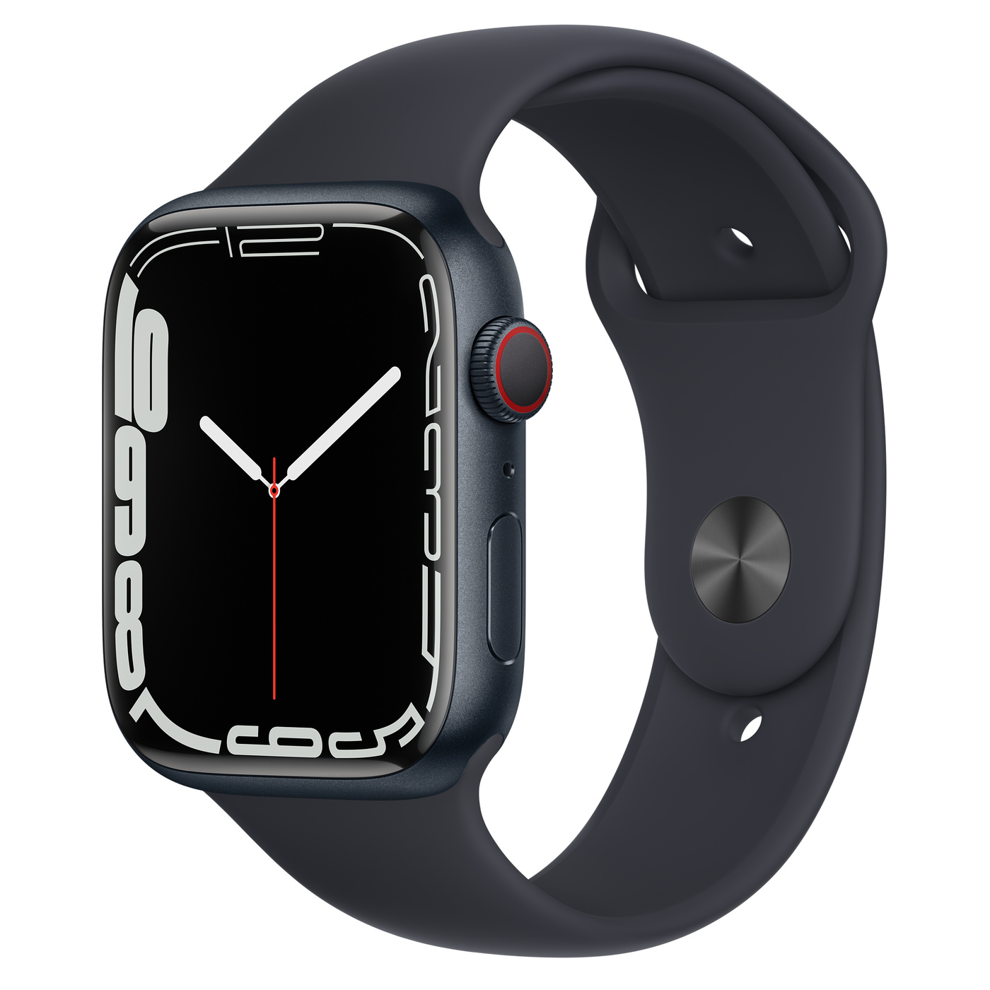 Apple Watch Series 7 GPS + Cellular 45mm Midnight Aluminum with Midnight  Sport Band MKJ73LL/A