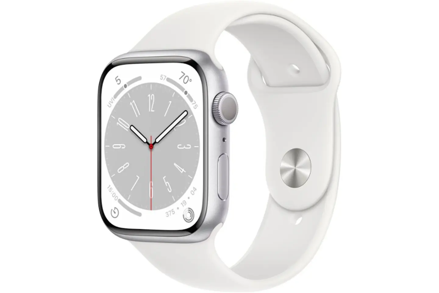 Apple Watch Series 8 GPS 41mm Silver Aluminum with White Sport Band