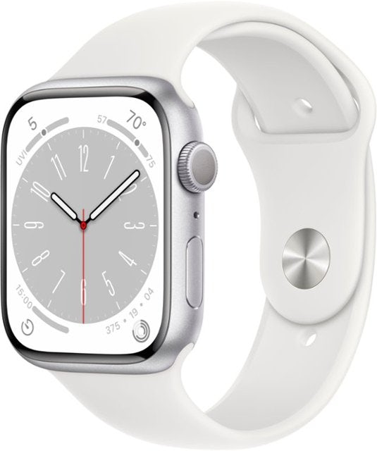 Apple Watch Series 8 GPS 45mm Silver Aluminum with White Sport