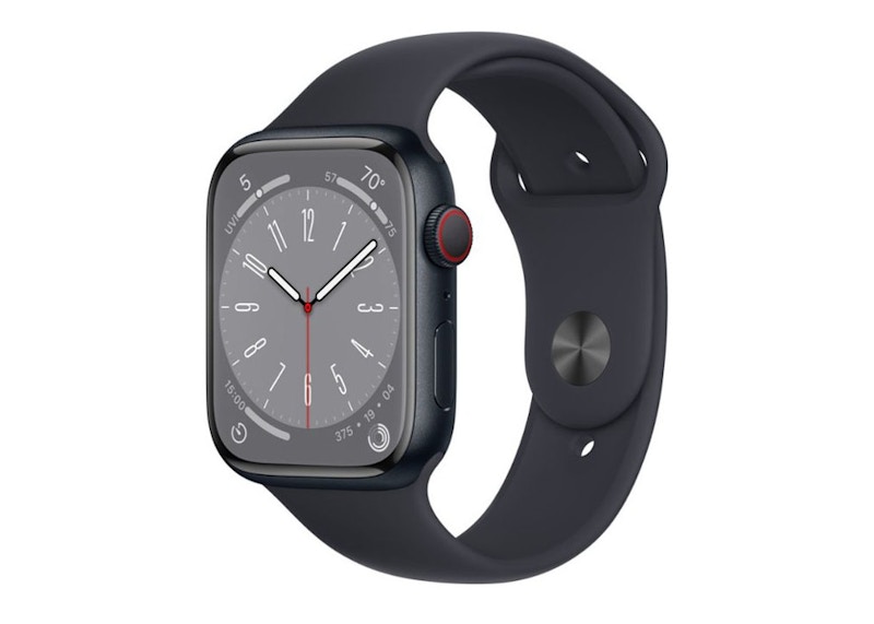 Apple Watch Series 8 GPS+Cellular 45mm Midnight Aluminum with Midnight  Sport Band A2774 - US