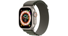 Apple Watch Ultra GPS + Cellular 49mm Titanium with Green Alpine Loop A2622