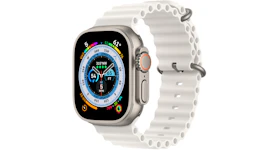 Apple Watch Ultra GPS + Cellular 49mm Titanium with White Ocean Band A2622