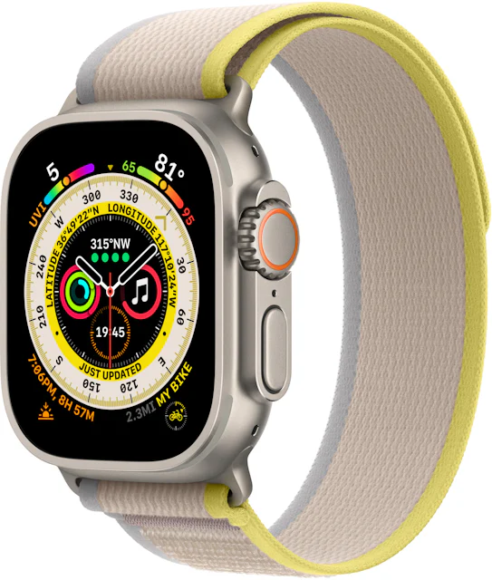 Apple Watch Ultra 2 [GPS + Cellular 49mm] Smartwatch with Rugged Titanium  Case & Orange/Beige Trail Loop M/L. Fitness Tracker, Precision GPS, Action