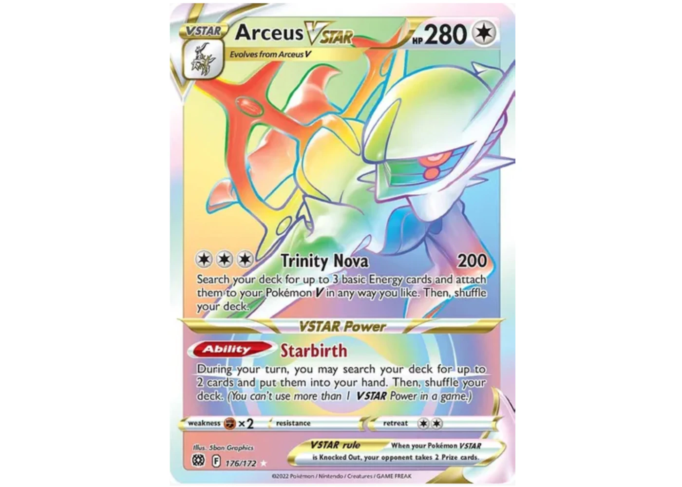 Arceus VSTAR Full Art 2022 Pokmon TCG Sword & Shield Brilliant Stars Secret #176 (Ungraded) - 2022 - US Arceus VSTAR Full Art 2022 Pokmon TCG Sword & Shield Brilliant Stars Secret #176 (Ungraded) - 2022 - US